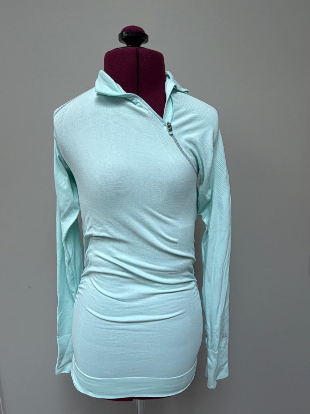 Athleta Turquoise ¼ Side Zip Long Sleeved Top - Size XS
